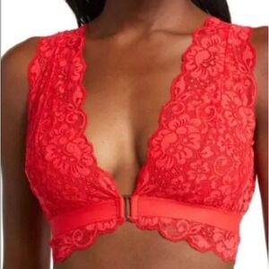 Free People x We are HAH Got Ur Back Bra Womens XL Siren Red Lace Sexy NWT
